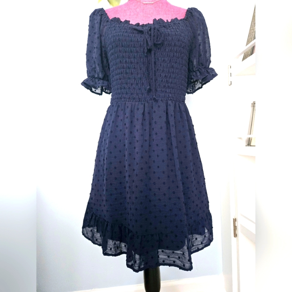 Navy‎ Blue Baby Doll Dress - NWT -  Juniors Large - As U Wish Clothing